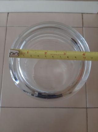 Jarrón y frutero de cristal ondulado