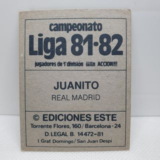 ⚽️ CROMO DE FUTBOL JUANITO REAL MADRID LIGA 81-82 