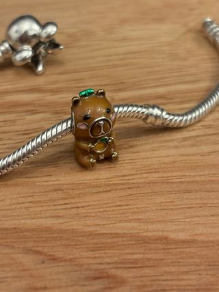 Charm Capybara Compatible Pandora Marrón Verde