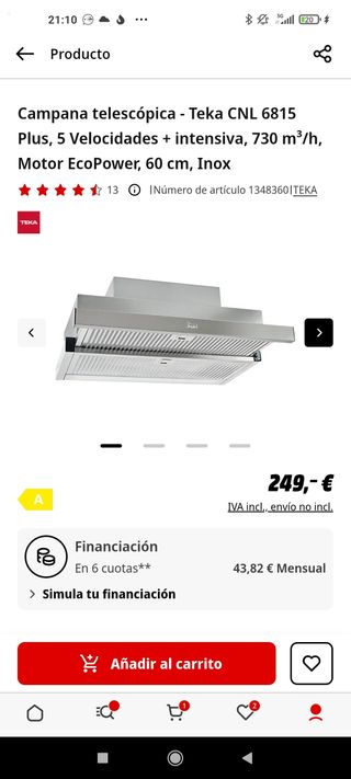 Campana Teka CNL 6815 Inox 60cm