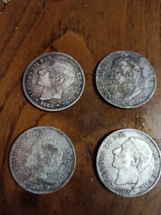 4 Monedas antiguas plata