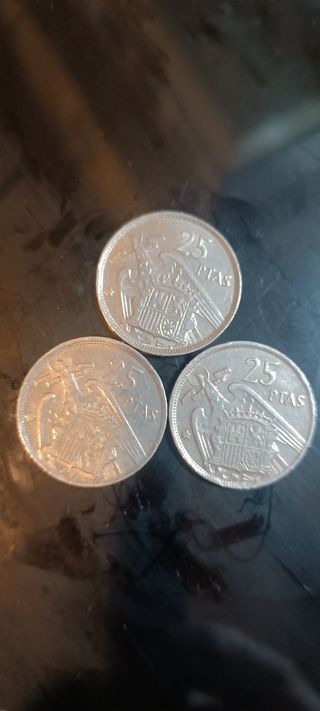 3 Monedas 25 Pts 1957 Estrella 69