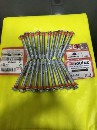 20 Anclajes tacos metálicos expansión Hormigón