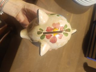 Salvadanaio maiale vintage floreale