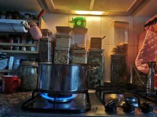 Cocina de gas con campana extractora
