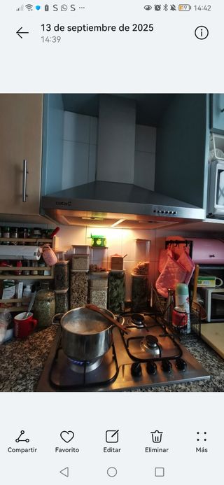 Cocina de gas con campana extractora