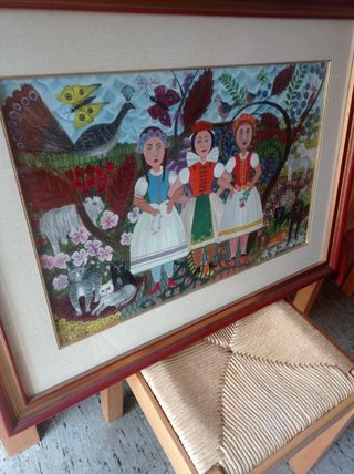 Quadro naif pittura a olio