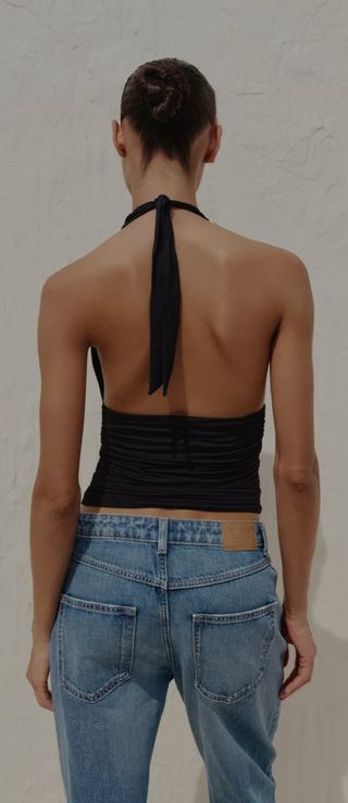 Top halter negro Zara