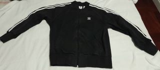 Unisex.Sudadera Adidas Negra con Rayas Blancas