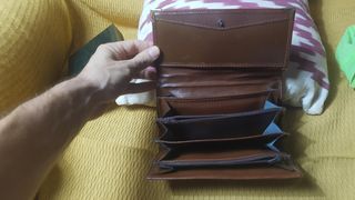 Cartera Monedero Piel Marrón