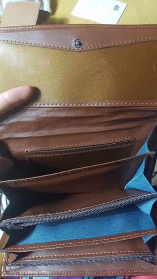 Cartera Monedero Piel Marrón