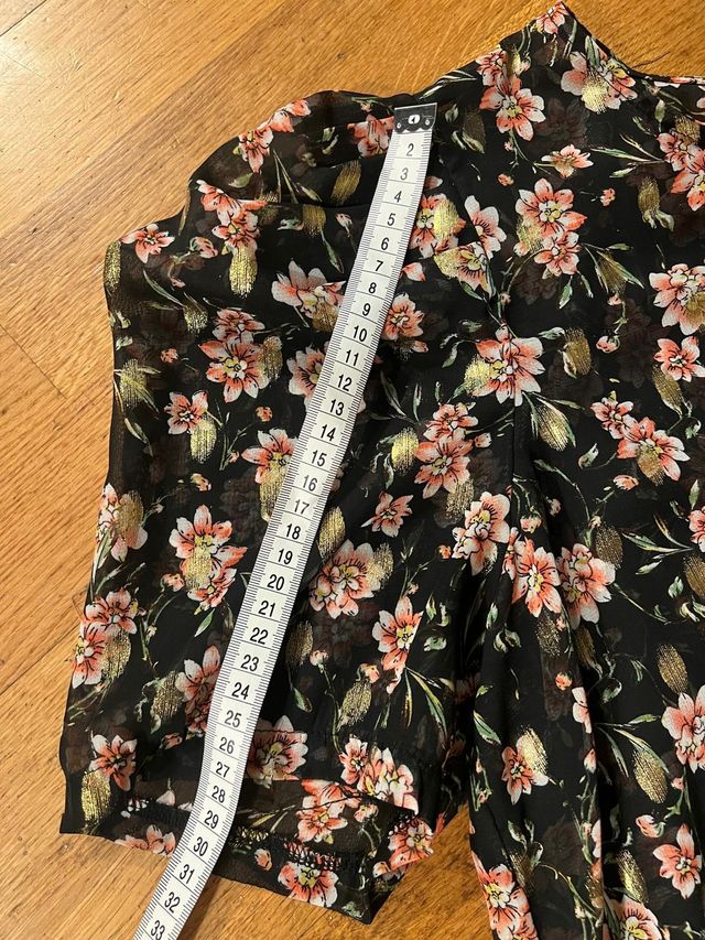 Blusa Floreale Nera e Oro