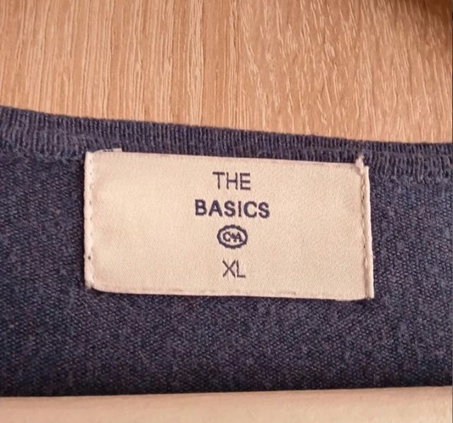 (XL) Jersey azul manga larga de punto