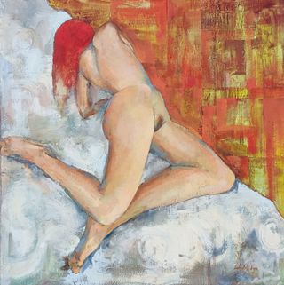 Cuadro al óleo figura femenina