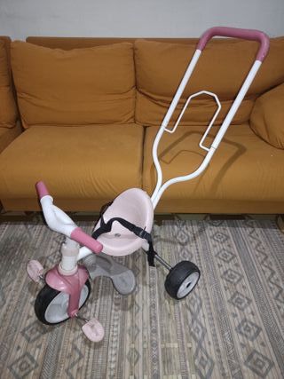 Carrito Bebe Smoby Rosa y Gris