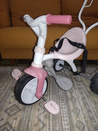 Carrito Bebe Smoby Rosa y Gris