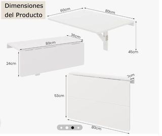 Mesa Plegable Pared 80x60 cm