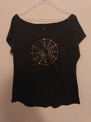 Camiseta Negra Talla M con Diseño Yin Yang