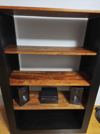 Estanterías de Madera Maciza Negra y Marrón