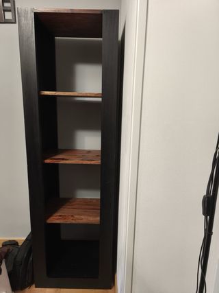 Estanterías de Madera Maciza Negra y Marrón