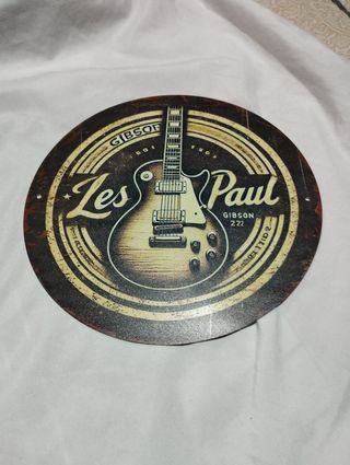 Placa Metálica Gibson Les Paul Guitarra