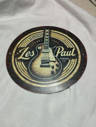 Placa Metálica Gibson Les Paul Guitarra
