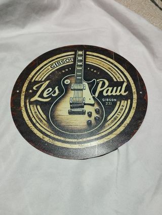 Placa Metálica Gibson Les Paul Guitarra