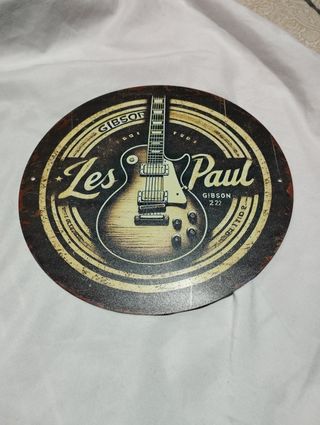 Placa Metálica Gibson Les Paul Guitarra