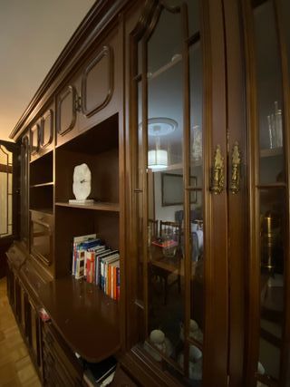 Mueble Vintage Madera Cristal Bien Conservado