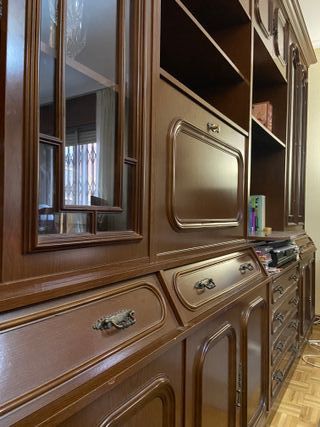 Mueble Vintage Madera Cristal Bien Conservado