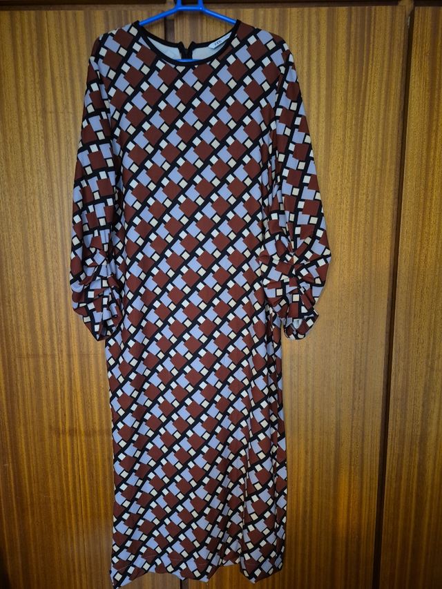 Vestido largo ZARA estampado geométrico,t.40,42
