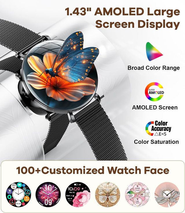 Smartwatch Mujer AMOLED Salud IP68 LIGE