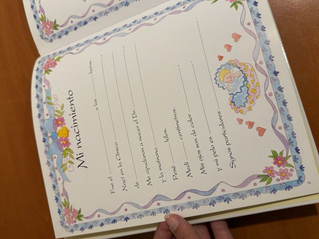 Libro Registro Nacimiento Bebé