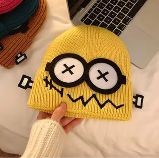 Cappellino giallo robot invernale occhi