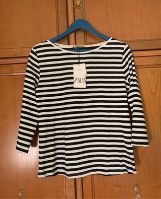 Jersey Zara Rayas Blanco y Negro