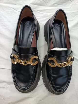 Mocasines Zara Negros Mujer Talla 38