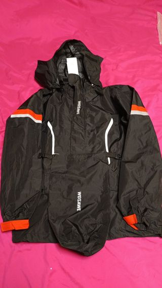 Chaqueta de ciclismo WOSAIWE negra y naranja