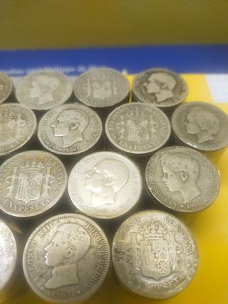 Moneda Plata Peseta España 1869-1904. Inversión.