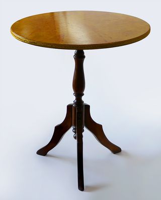 Mesa Velador Mármol Veteado Dorado