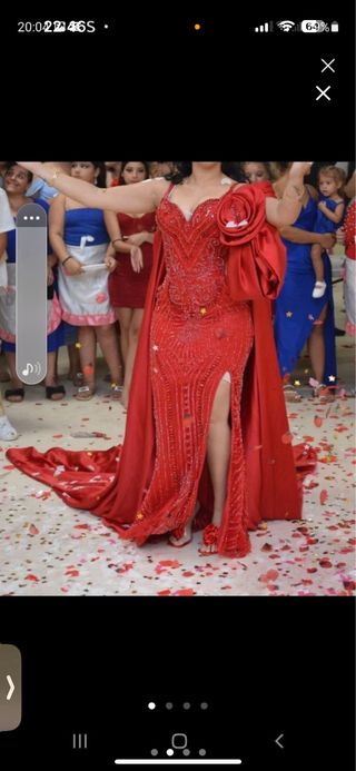 Vestido de boda gitana rojo