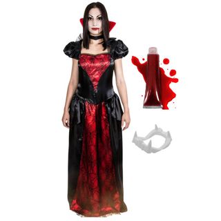 Disfraz Vampira Gótica Adulta Vestido Talla S/M