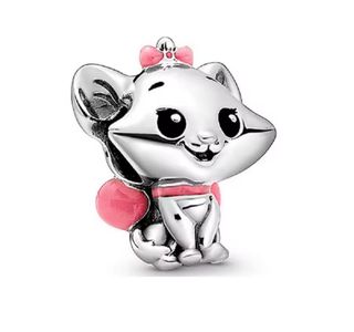 Charm estilo Pandora Gatita Marie Rosa y Plata