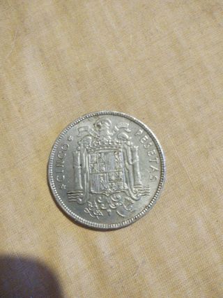Moneda 5 Pesetas 1949 Plata Francisco Franco