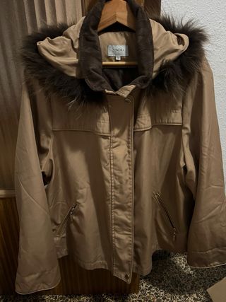 Chaquetón Zendra Beige y Marrón Talla 50