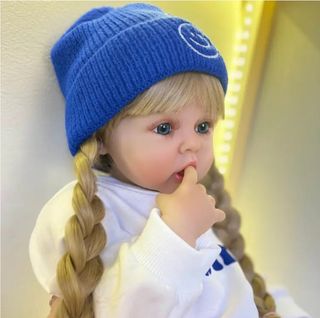 Muñeca Reborn vinilo 60cm Melena Larga Rubia