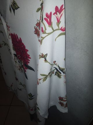 Camicia lunga floreale bianca