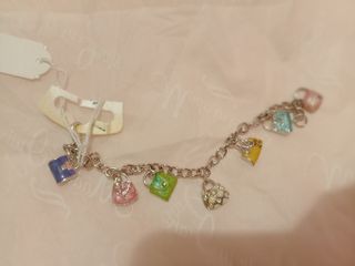 Bracciale Acciaio Ciondoli Borsette Multicolor