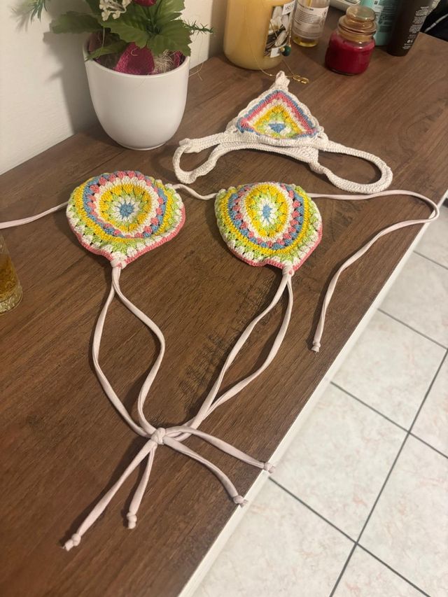 Bikini Dafne uncinetto multicolor