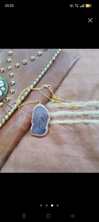 Oferta!!!COLLAR GEODA AGATHA y  CADENA DORADA