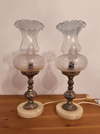 Lámparas Vintage Plata y Cristal